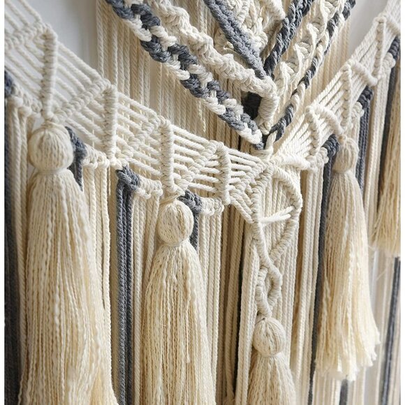 𝅺🆕 Macrame Wall Hanging Boho Crochet Art Bohemian Chic Wall Decor NWT👑 - Picture 3 of 7